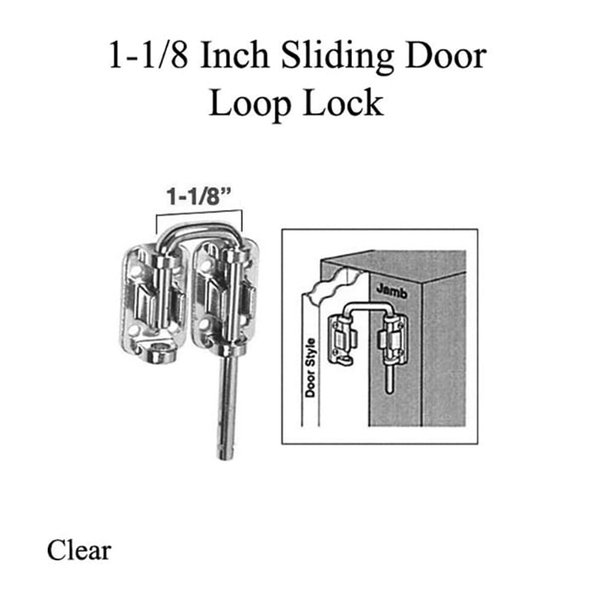 1-1/8" Loop Lock – Nickel-Plated Steel for Sliding & Swinging Doors
