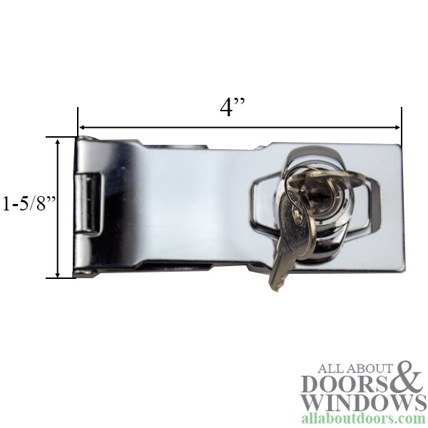 HASP hinge with keyed locking mechanism, Chrome Plated