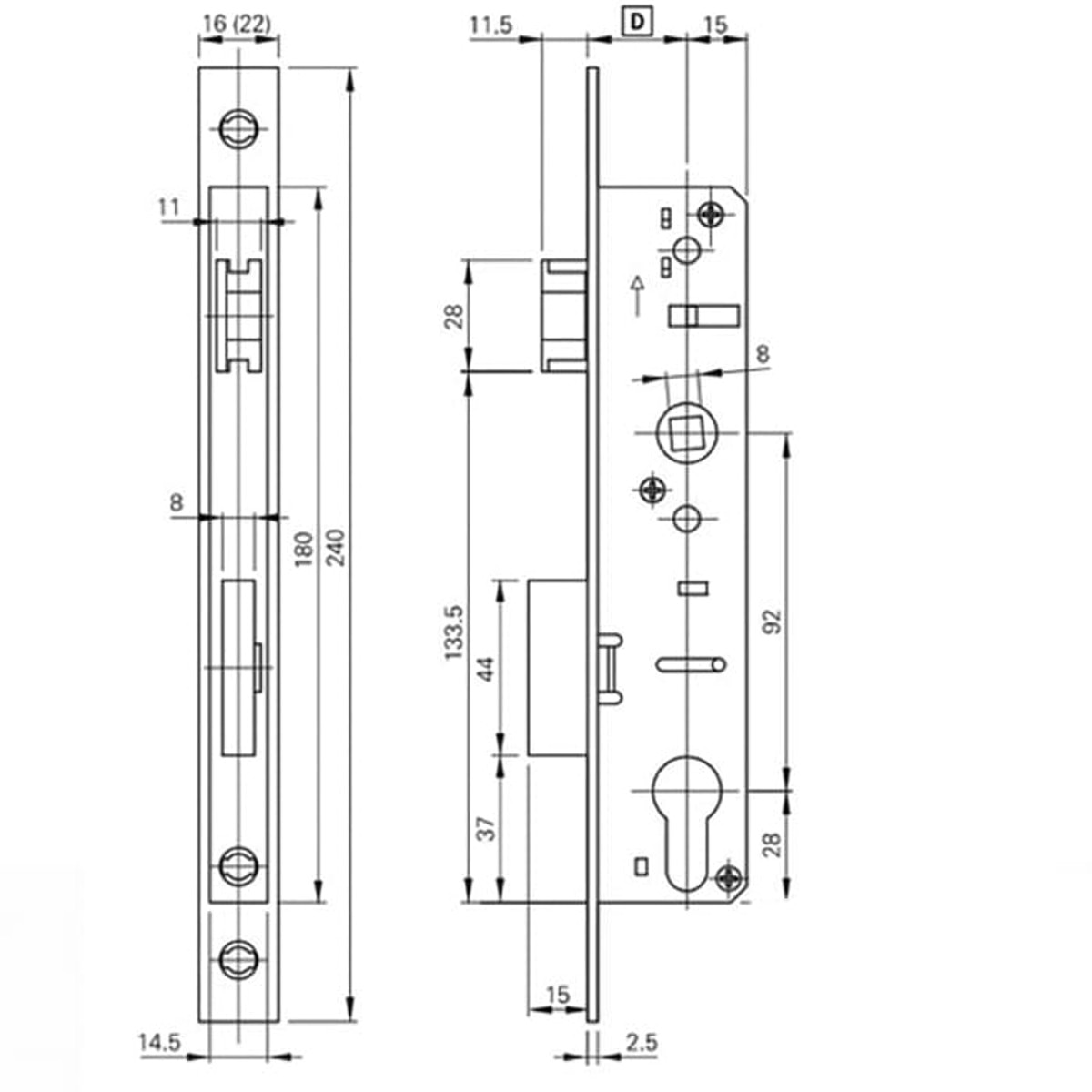 Roto Single Point Mortise lock
