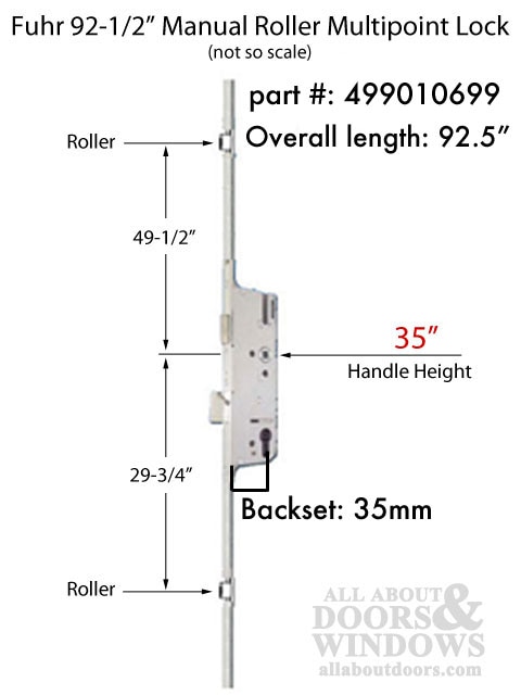 Fuhr 856 Type 15 Or Bifold Door Lock 2 Hook 2 Roller 30mm Backset