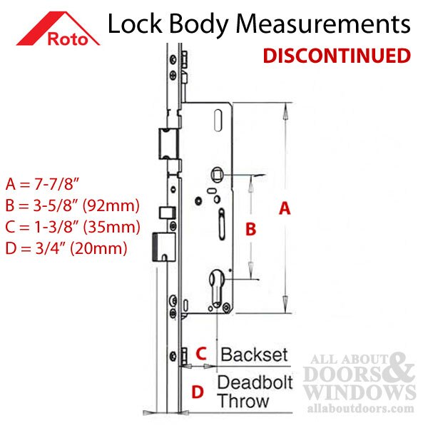 Roto 5 Point Flat Cam Multipoint Lock, 35mm Backset - Secure Door Hardware