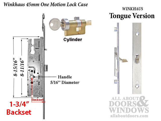 One Motion Lock, Key Above Handle, Tongue 45/92