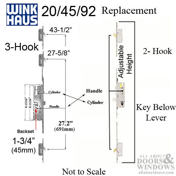 20mm Winkhaus 45/92 MPL 3-Hook Active Door Lock System | Enhanced Security