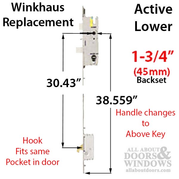 Winkhaus 20mm 45/92 MPL 3-Hook Active Door Lock System