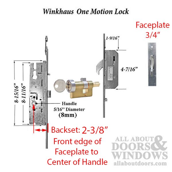 20mm Winkhaus 60/92 MPL 3 Hook Active Door Lock System