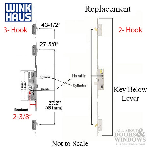 Winkhaus 20mm 60/92 MPL 3-Hook Active Door Lock System