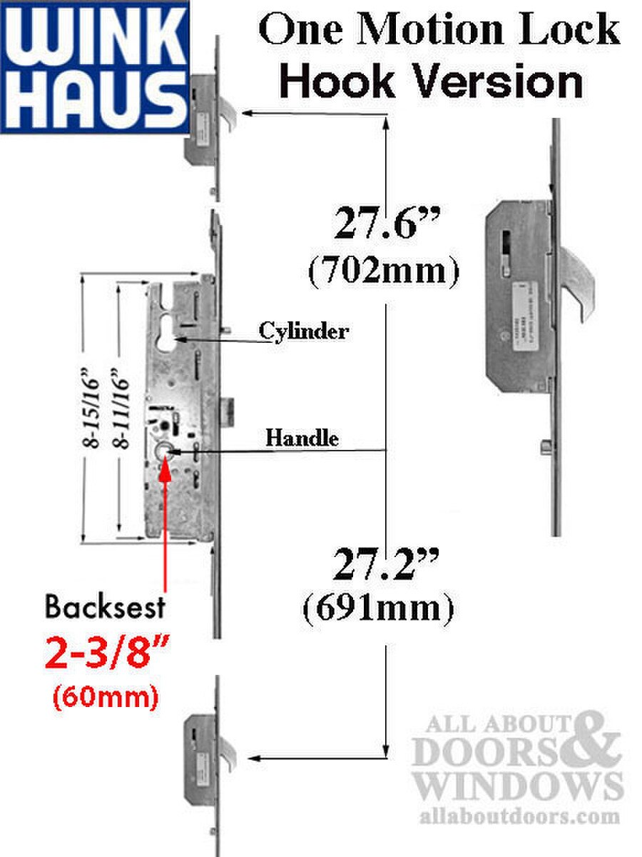 20mm Winkhaus OML 6092 Key Above Handle, 2 Hook Version | Discontinued ...