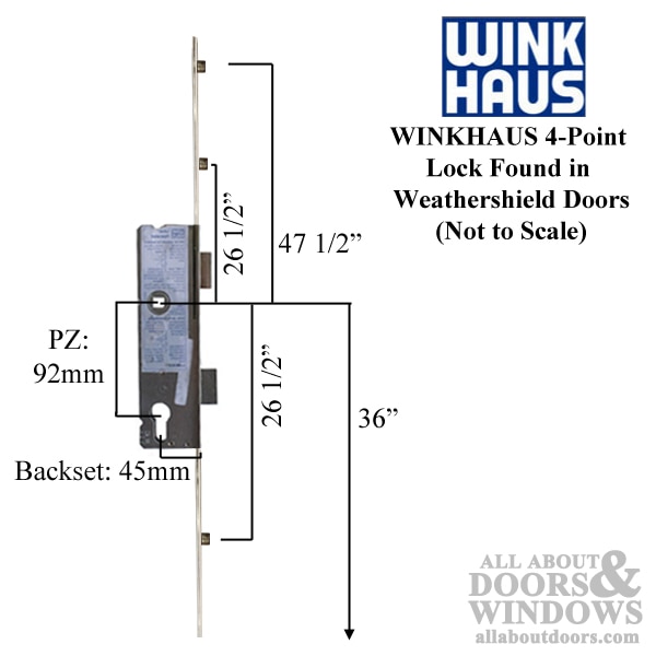 Winkhaus 4-Point Roller Multipoint Lock for Weathershield pre-3/2002