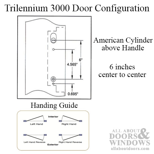 3000 Trilennium Multipoint Lock 6-8 Door Left-Hand - Choose Finish