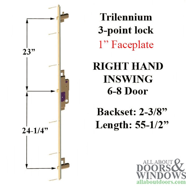 RH Inswing, Triple Latch Deadbolt