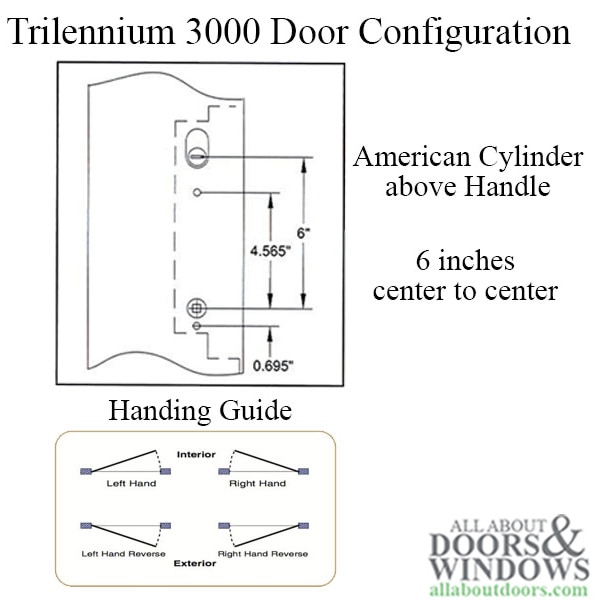 3000 Trilennium Multipoint Lock, 6-8 Door, Right Hand Inswing