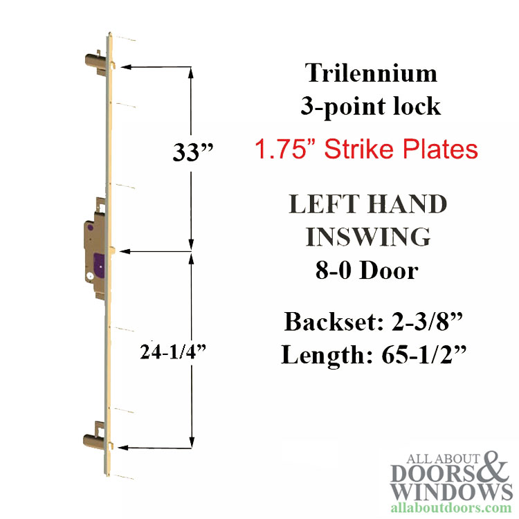 Multi-point lock with Strike Plates