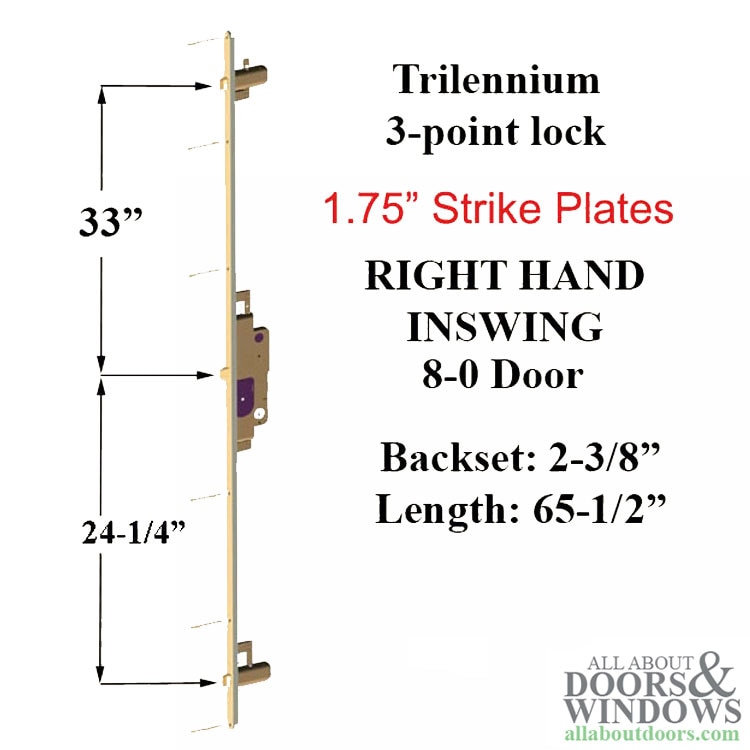 Multi-point lock with Strike Plates