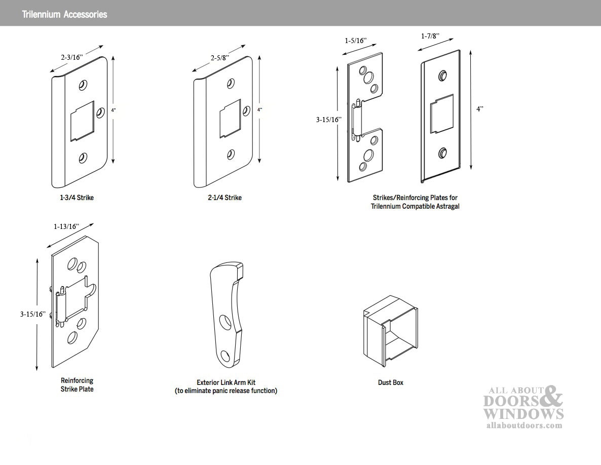 Trilennium Astragal Strike Plate Kit