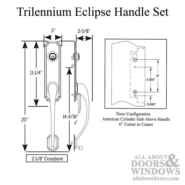 Trilennium Eclipse Handle with Grip, Right Hand, Schlage keyway