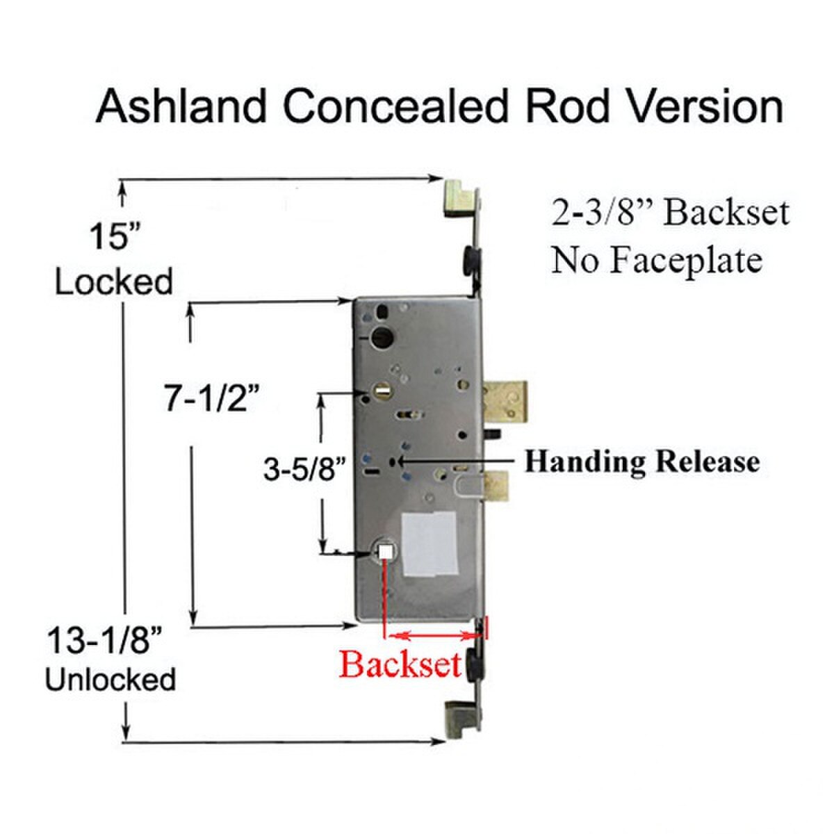 Active Concealed Multi-point lock Rod, 60/92, No Faceplate