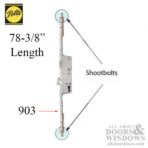Pella Shootbolt 50/92, Pella Designer Series 903, Multipoint Lock, 783/8" Door