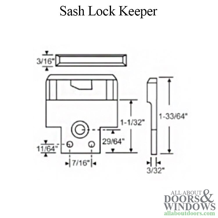 Sash Lock Keeper Dimensions