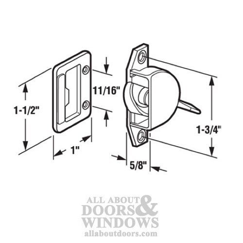 Hooded Sash Lock Dimensions