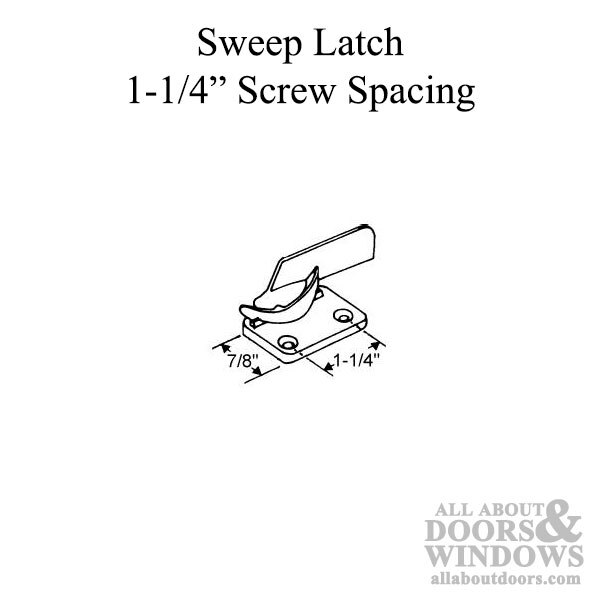 Sweep Latch, 1-1/4" Dimensions