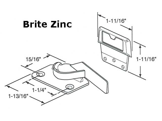 Sash Lock Brite Zinc Dimensions