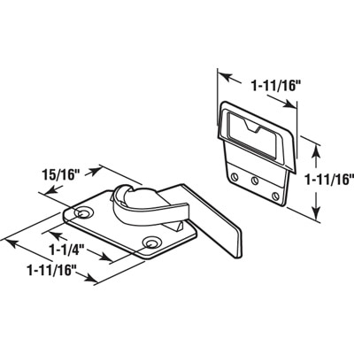 Sash Lock Brite Zinc Dimensions