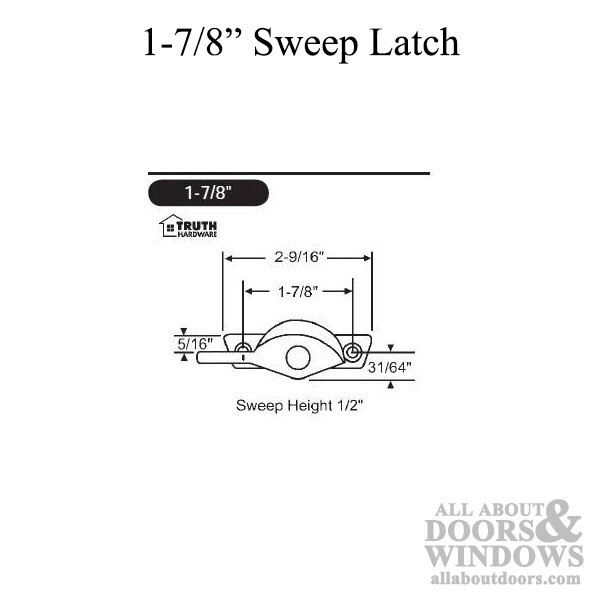 1-7/8in. Sweep Latch Dimensions