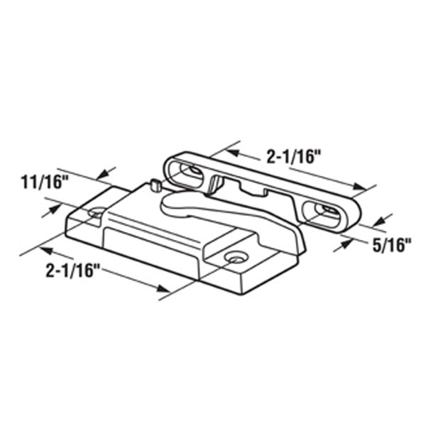 RH Sash/Cam Lock Dimensions