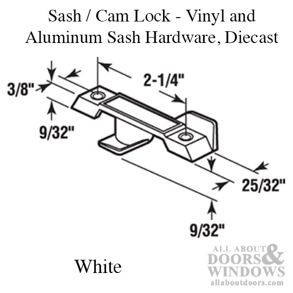 Sash Cam Lock Dimensions