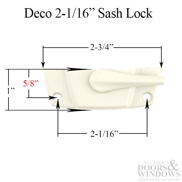 Deco Sash Lock Dimensions