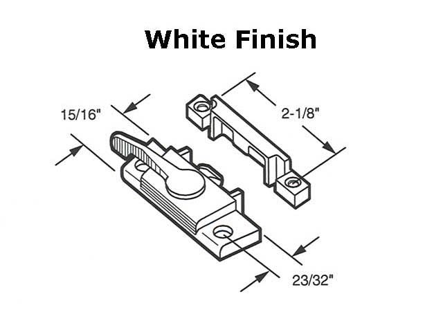Sash/Cam Lock Dimensions