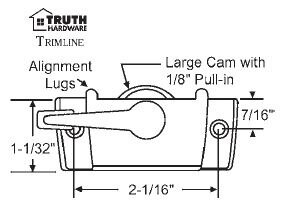 Sweep Lock w/ Lugs Dimensions