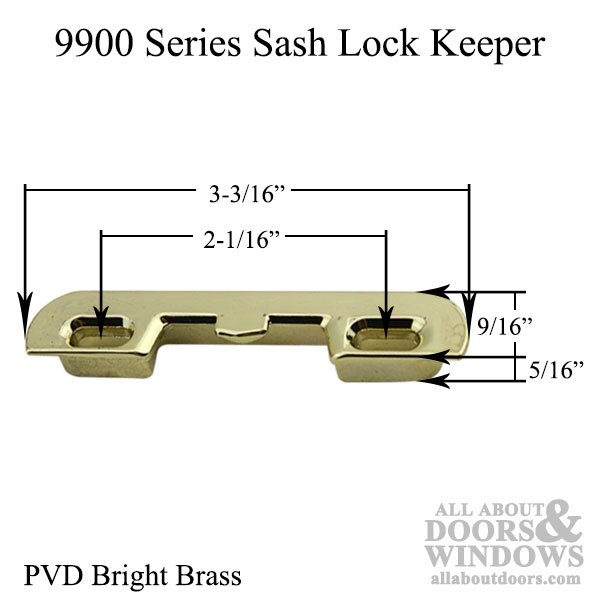 Truth 9900 Series 'Stealth' Sash Lock Keeper Dimensions