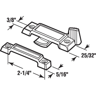 Sash Cam Lock Dimensions