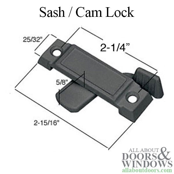 Sash/Cam Lock Dimensions