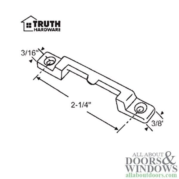 Mounted Window Keeper Dimensions