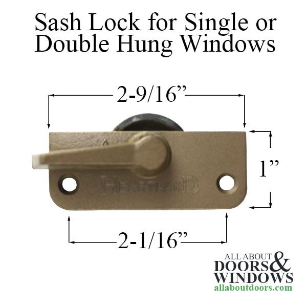 Sash Lock For Single or Double Hung Windows Dimensions