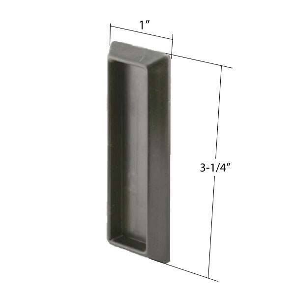 Pass-Thru Finger Pull - Vinyl Window Tilt Latch Hardware, Plastic - Dimensions