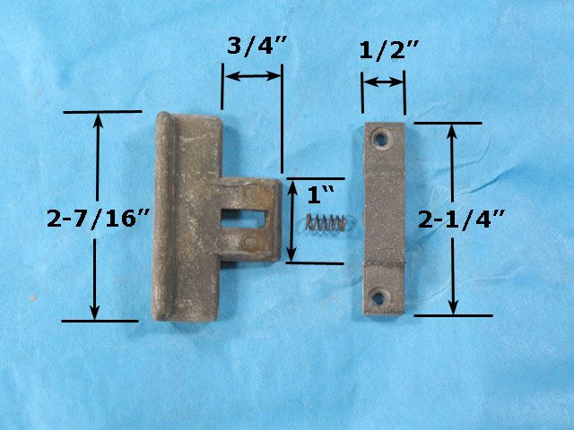 Spring Latch Sliding Window Keeper - Columbia C-800 Series - Dimensions