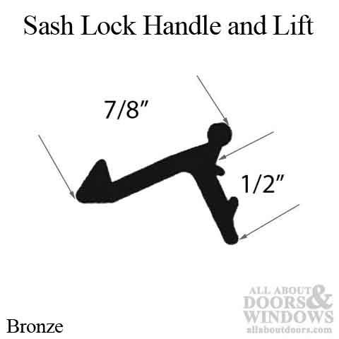 Sash Lock Handle & Lift Dimensions
