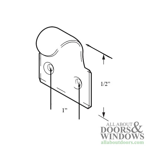 Sash Lift - Wood Sash Hardware, Stamped Steel - Dimensions