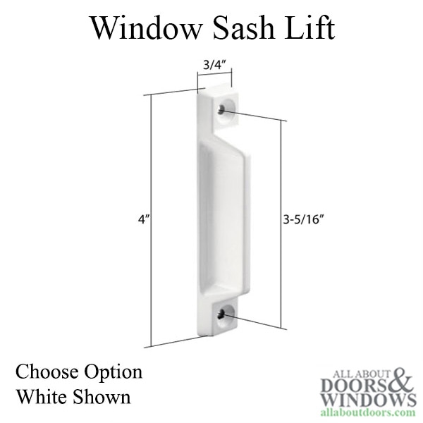 Sash Lift - Wood and Vinyl Sash Hardware, Diecast Metal - Dimensions