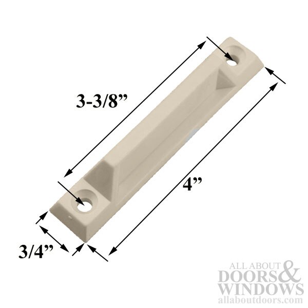Plastic Sash Lift with 3-3/8 Inch Screw Holes - Dimensions