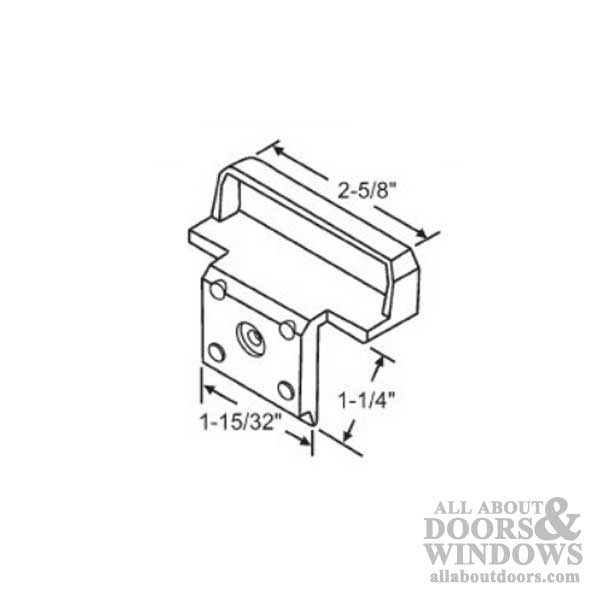 White Sash Lift for Thermal Gard and Rolox Windows, 2-5/8 Inches Wide - Dimensions