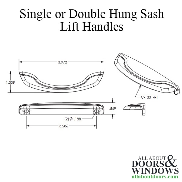 Sash Lift Handle Dimensions