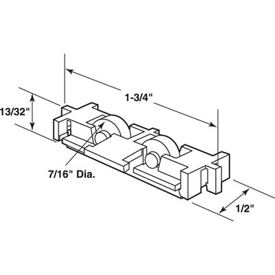 Roller Assembly (Flat) for Sliding Windows - Nylon