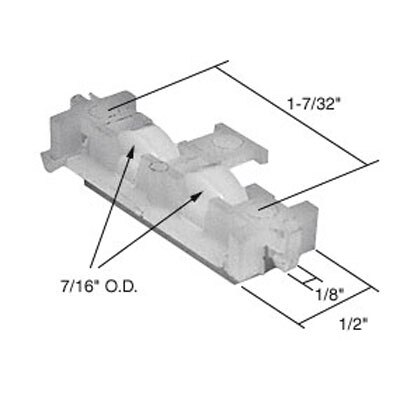Roller Assembly (Flat) for Sliding Windows - Durable Nylon Rollers