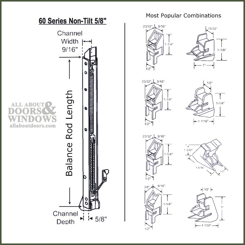 Window Balance Top Mount Clip Popular Combinations