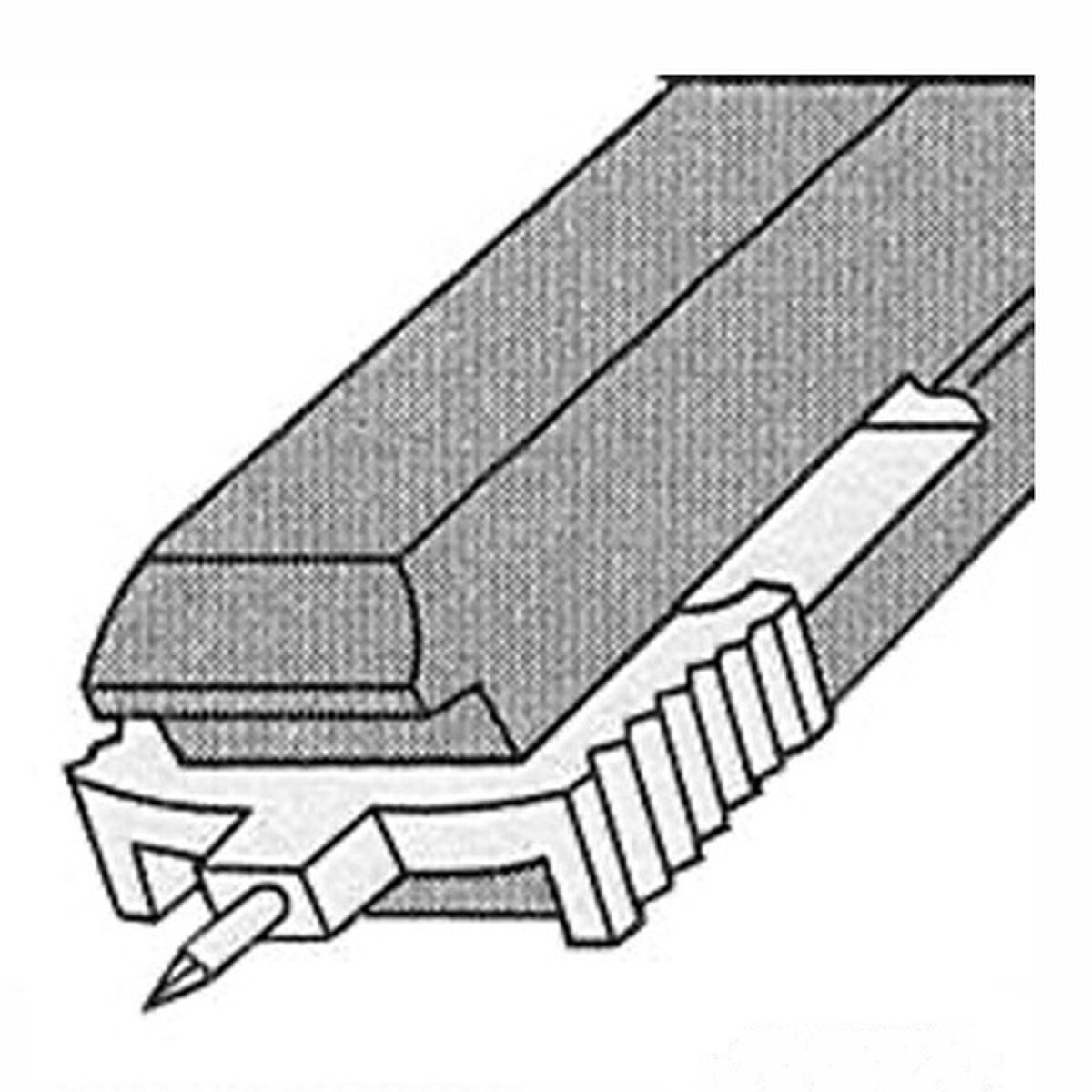 Sliding window wood grille (grid) retainer clip with needle point