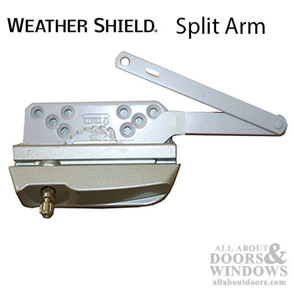 Weather Shield Split Arm Operator, LH used with Folding Handle - GOLDTONE